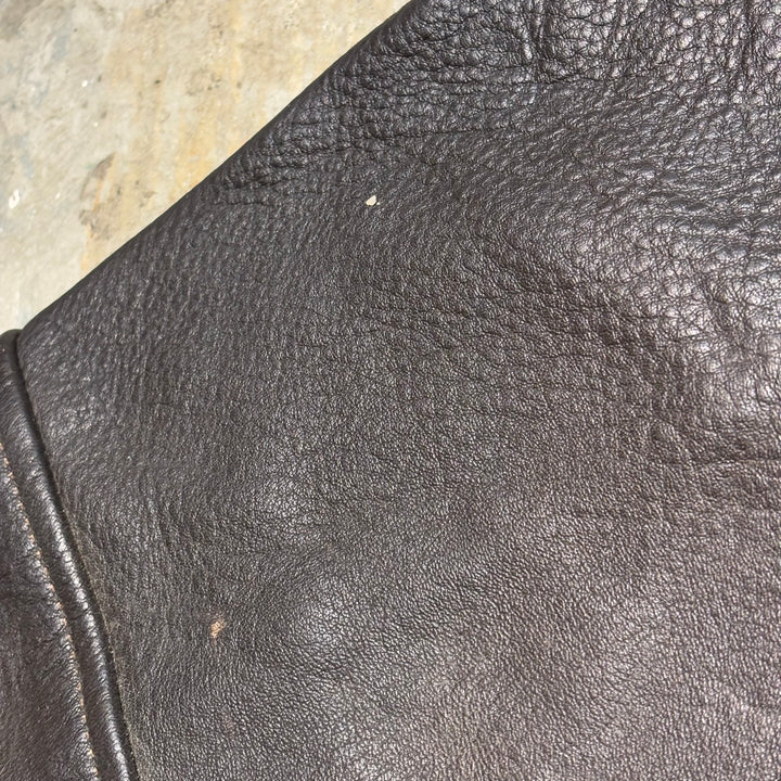 빈티지 Eddie Bauer/ Genuine Leather Zip-Up Leather Jacket/ Cowhide/ Size XL