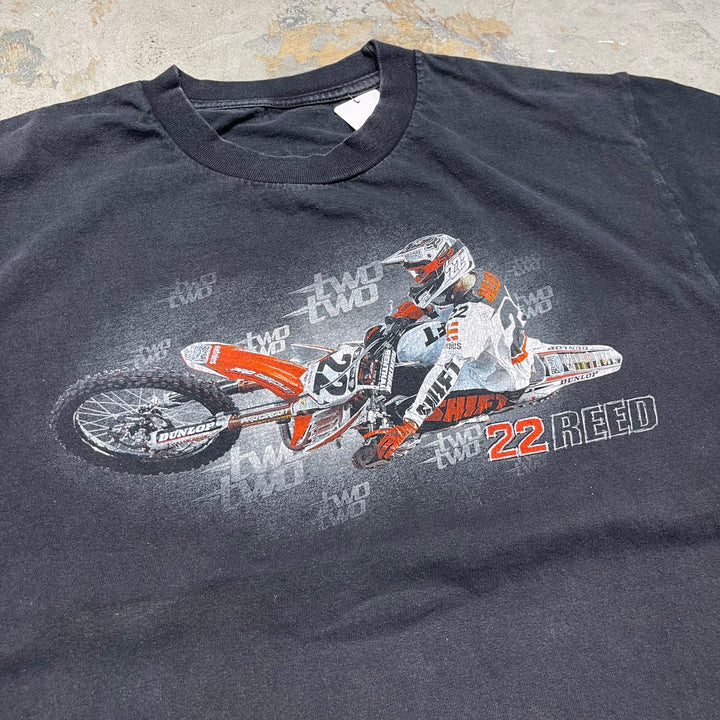 古着 USAVINTAGE / TWO・TWO・MOTORCYCLE・SPORTS / バイクレースチーム / プリントTシャツ / サイズL