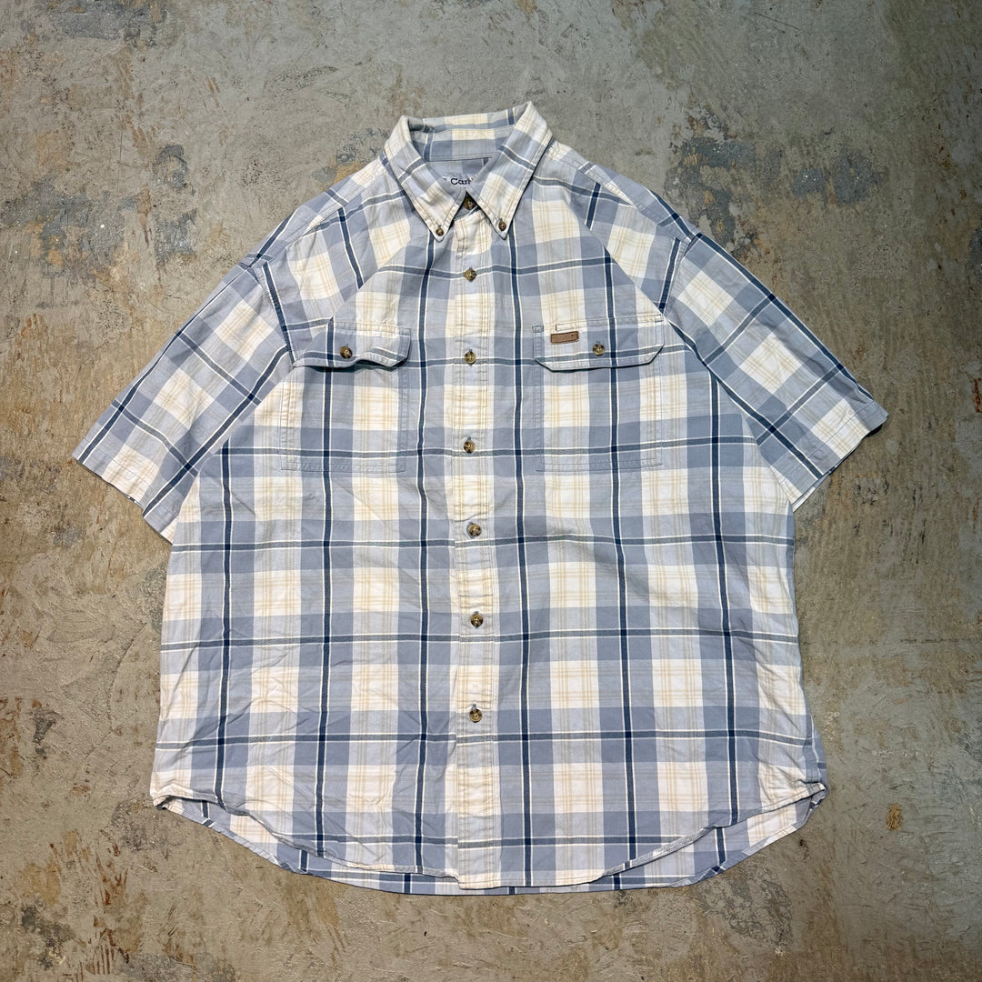 Used clothing carhartt/ Carhartt/ Button-down short sleeve shirt/ Checkered pattern/ Size XL