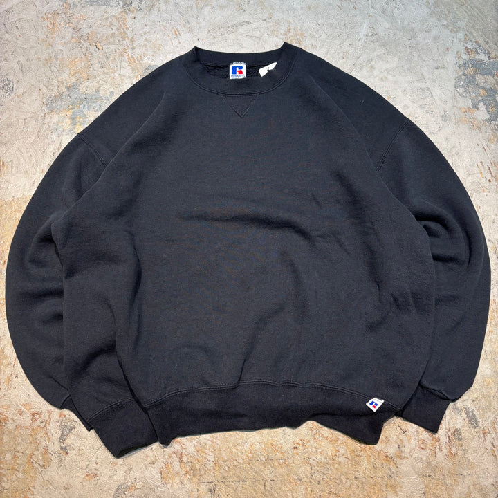 미국 80 년대에서 만든 중고 의류 ~ Russell Athletic/ Russell Athletic/ Blank Crew Neck Weketshirt/ Plain/ Front V Gusset/ Size XXL