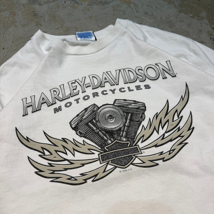 古着 USA製 90's Harley-Davidson/ハーレーダビッドソン/ プリントロングTシャツ/ L