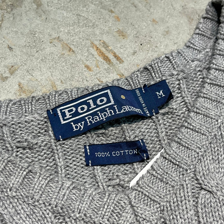 #3693古着/ラルフローレン/POLObyRalphLauren/コットンニット/Cottonknit/Vネック/サイズM