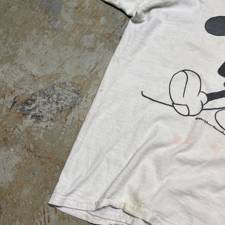 古着 80's~ USAVINTAGE /  Disney/ディズニー ミッキーマウス / ヴィンテージ シングルステッチ リンガーTシャツ / サイズM相当