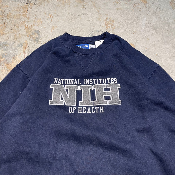 #4131 古着 Unknow/Crew Neck Sweat/クルーネックスウェット/NATIONAL INSTITUTES NIH OF HEALTH/企業ロゴ/サイズL