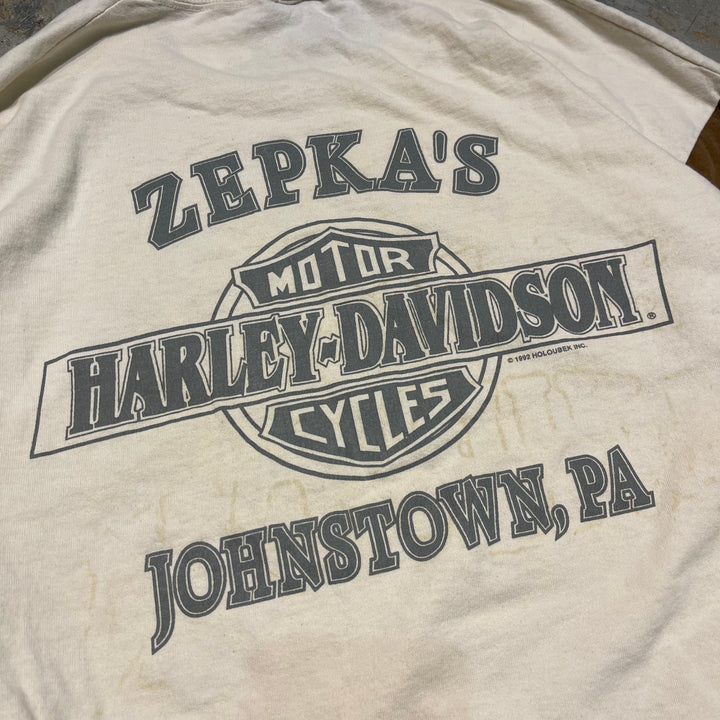 Used clothing 94's USA made Harley-Davidson / ZEPKA'S / Johnstown Store, Pennsylvania / Long T-shirt / Size XL