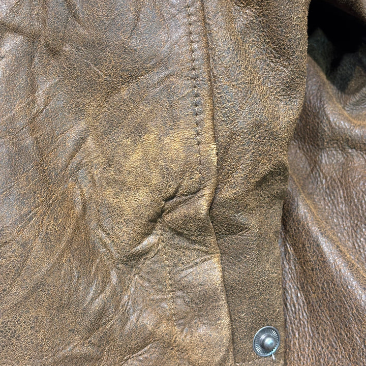 중고 의류 Columbia/ Columbia/ Genuine Leather Zip-Up Leather Jacket Jacket/ Cowhide/ Size L