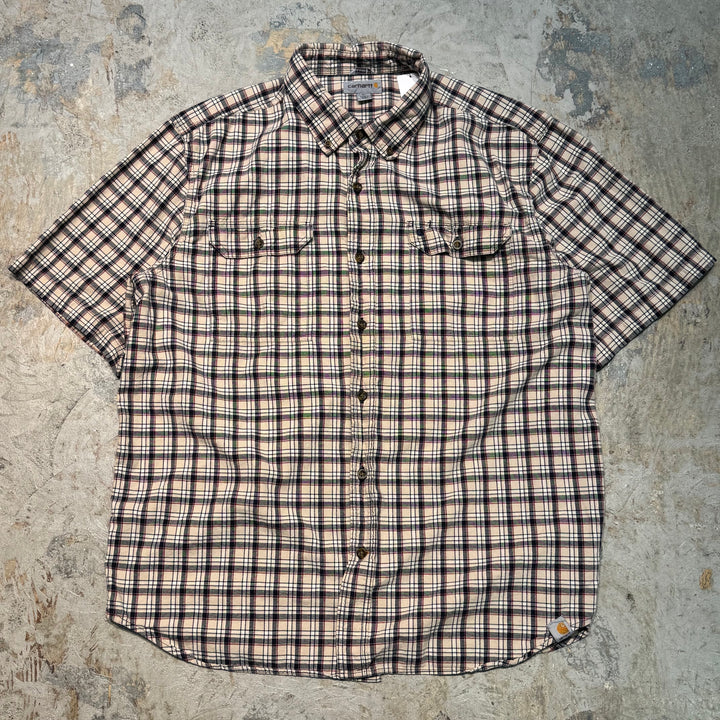 古着 carhartt/カーハート/ ボタンダウン半袖シャツ/ チェック柄/ サイズXL
