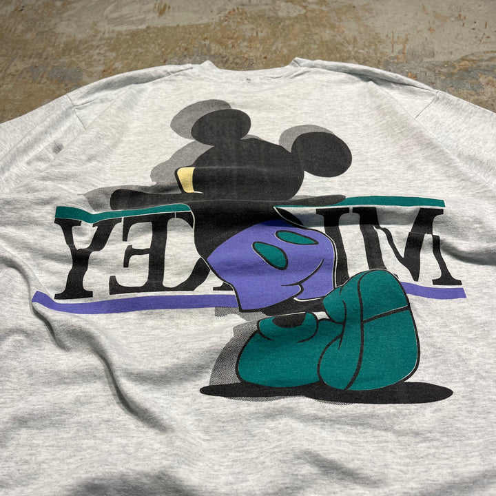 #4679 古着 90s ディズニー ミッキー/ヴィンテージ シングルステッチ Tシャツ/サイズXL相当