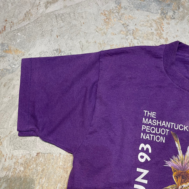 古着 90's USA製 BEST/ベスト / マシャケット・ペコ国家 シェミッツン93 /シングルステッチ プリントTシャツ サイズL