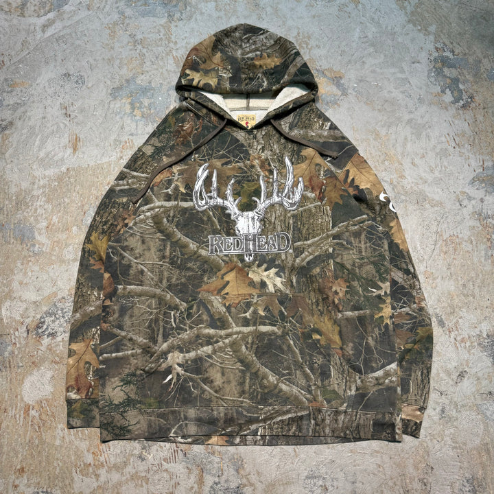 旧衣服RED HEAD/红头/Real Tree Pattern Pull Over Parker /真实树图案套衫连帽衫/尺寸L