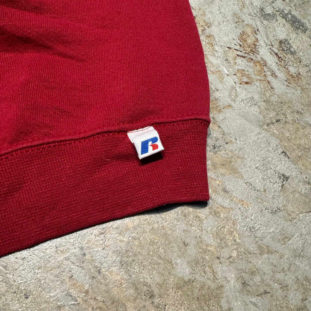 Used clothing RUSSELL ATHLETIC/ Russell Athletic/ Blank crew neck sweatshirt/ Plain/ Front V gusset/ Size M