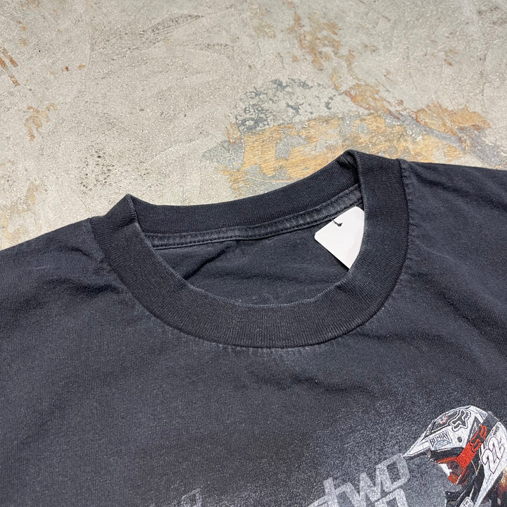 古着 USAVINTAGE / TWO・TWO・MOTORCYCLE・SPORTS / バイクレースチーム / プリントTシャツ / サイズL