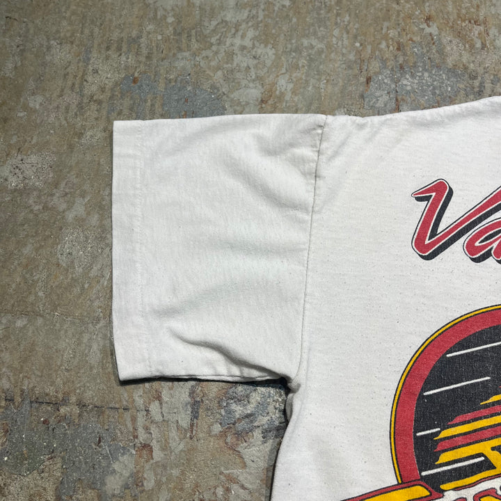 古着 バンクーバー・カナックス/ホッケーチーム/NHL/ヴィンテージ シングルステッチ プリント Tシャツ/サイズM-L相当