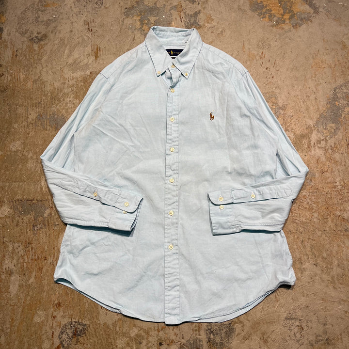 #4385 Used clothing Ralph Lauren/Long Sleeve Button Down Shirt/CUSTOM FIT/Custom Fit/Size 16 32/33