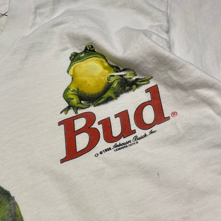 古着 USA製 95's フルーツオブザルーム/BUDWEISER/バドワイザー/企業系/ヴィンテージ シングルステッチプリントTシャツ/サイズL