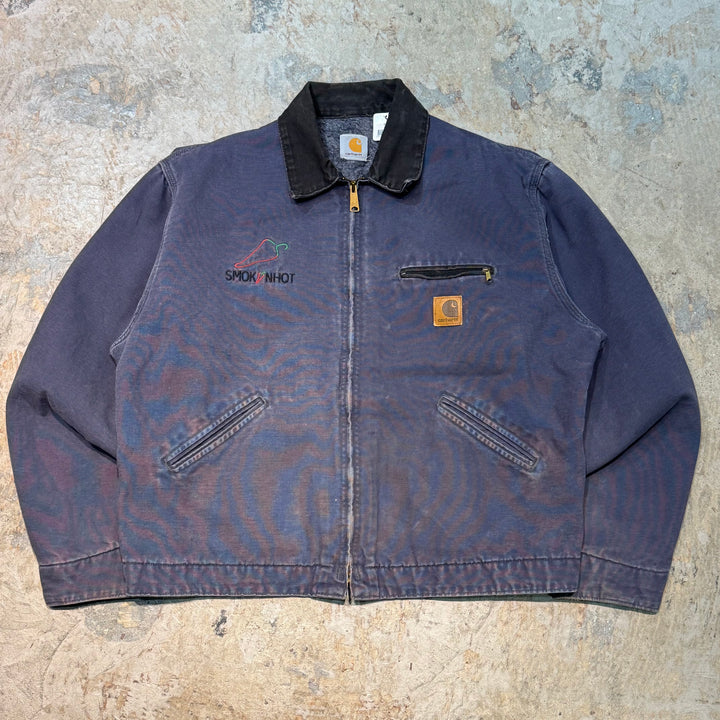 중고 의류 Carhartt/ Carhartt/ Detroit 재킷/ 오리 직물/ 안감 담요/ 회사 로고/ 크기에 해당