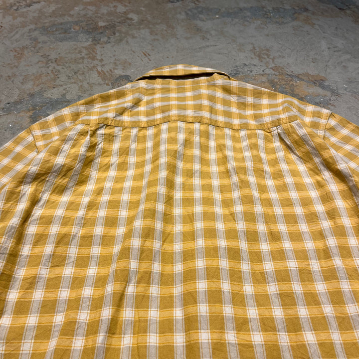 #4363 Used clothing Carhartt/Short Sleeve Button Down Shirt/Check/Size M