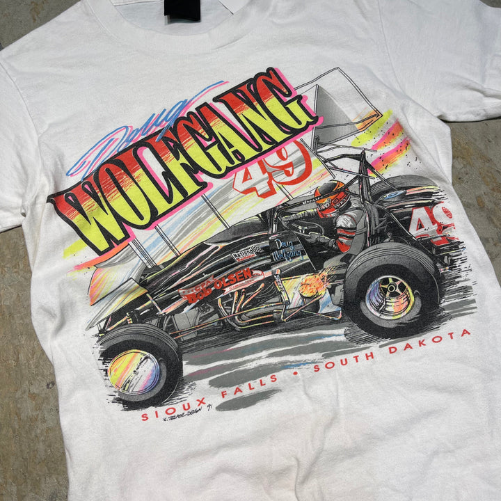 古着 90's~ USAVINTAGE / ダグ・ウフルガング(レースドライバー) / 1991年 #49 / サウスダコタ州 スーフォールズ/ ヴィンテージ シングルステッチ プリントTシャツ / サイズM相当