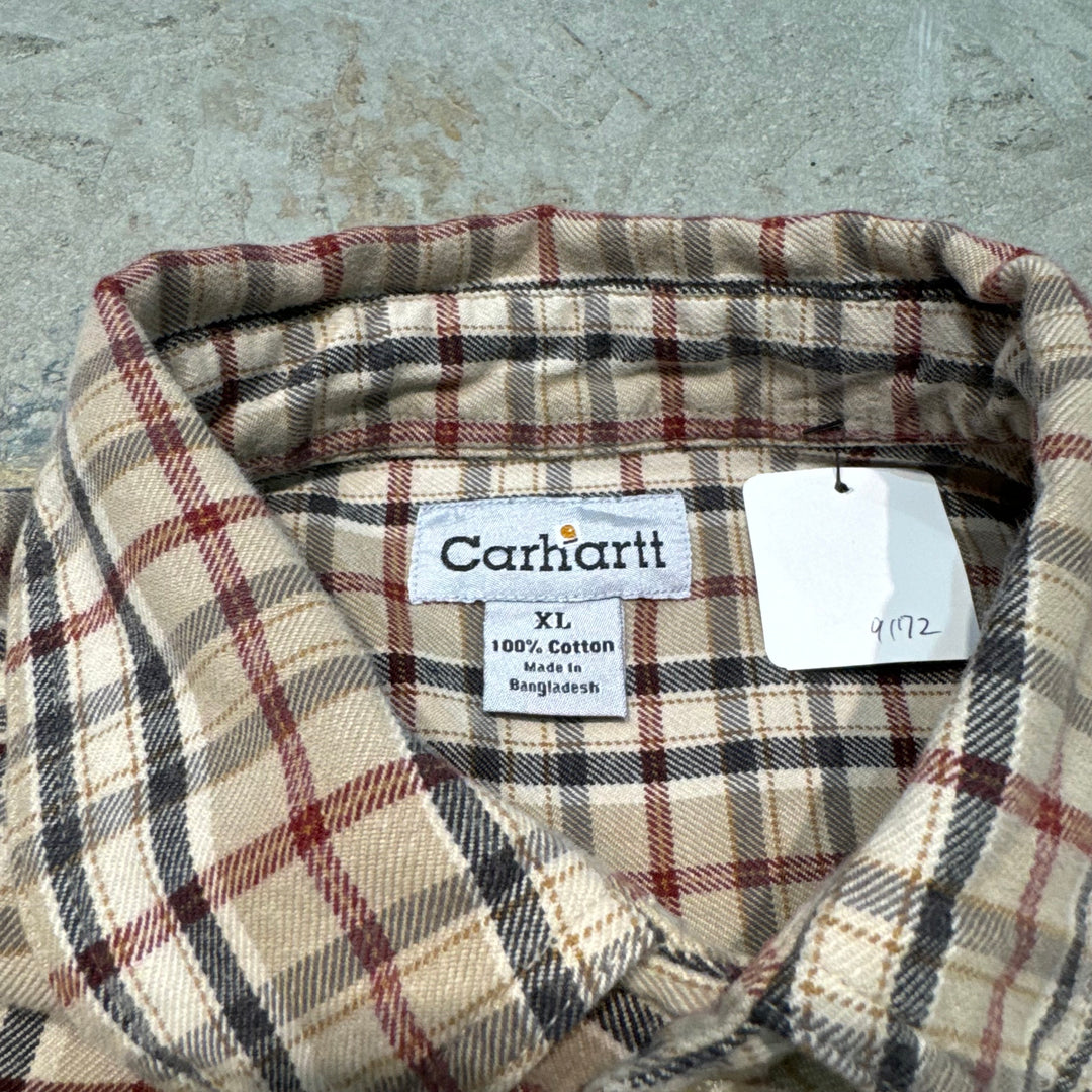 Used clothing carhartt/Carhartt/Button-down long sleeve shirt/Checked pattern/Size XL