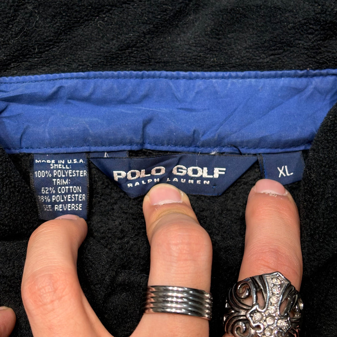 Used clothing Made in USA 90's POLO GOLF Ralph Lauren/ Polo Golf Ralph Lauren/ Swing Top Fleece Jacket/Size XL