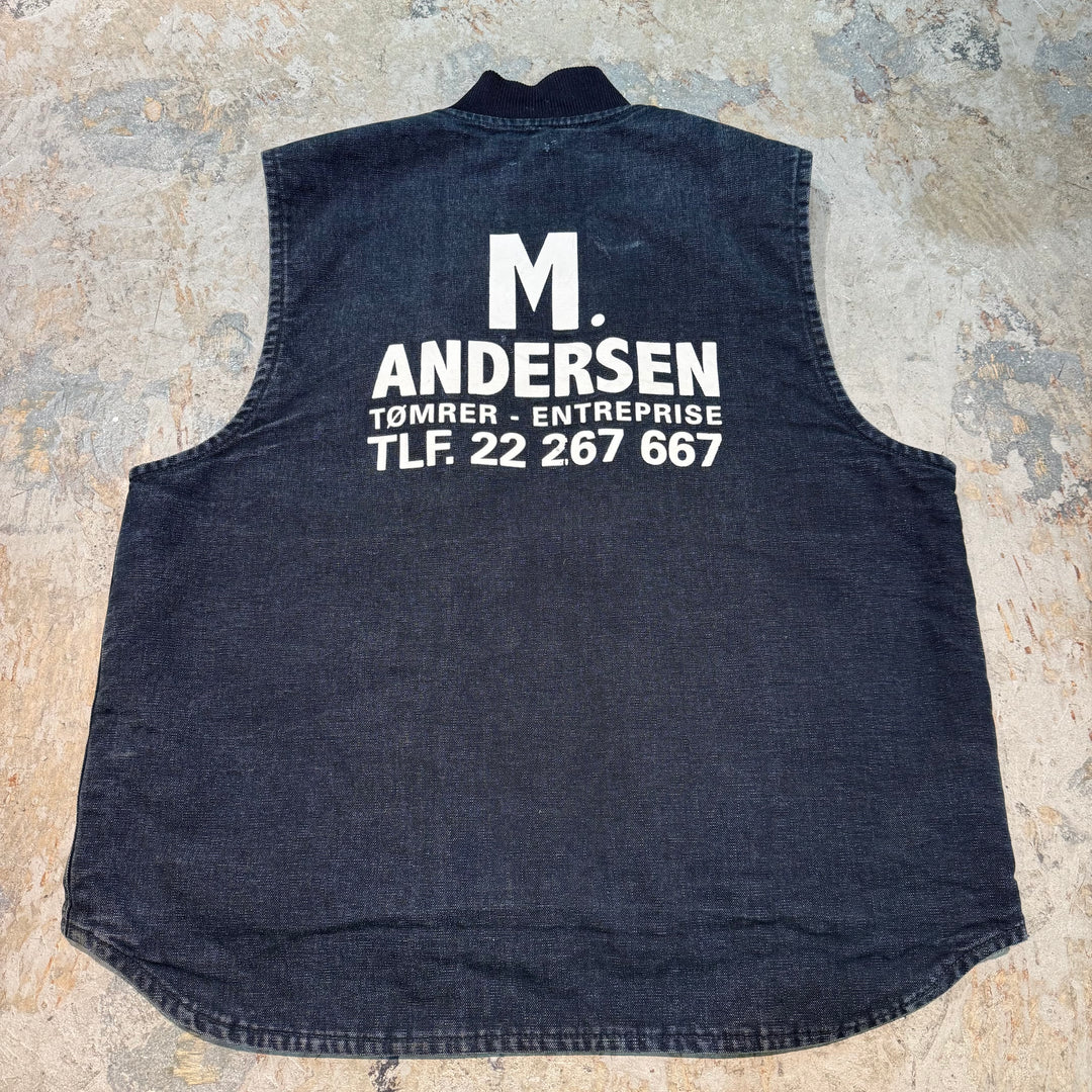 古着 Carhartt/ カーハート/ ダックベスト/ ダック地/ 裏地キルティング/ 企業ロゴ/ サイズL