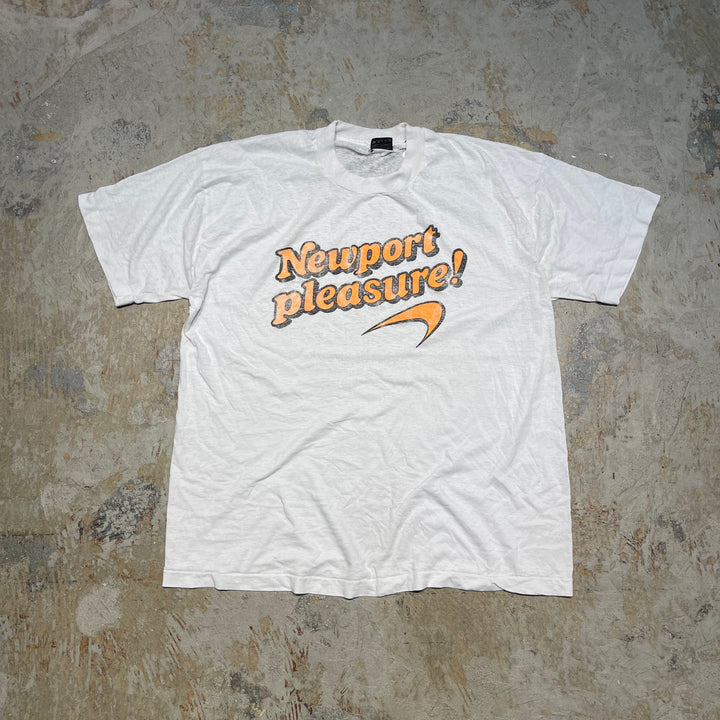 古着 90's USA製 スクリーンスターズ / newport pleasure! / たばこ / ヴィンテージ シングルステッチ Tシャツ/サイズM