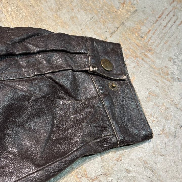 Second-hand clothing ST JOHN'S BAY/ St. John's Bay/ Genuine leather zip-up leather jacket/ Cowhide/ Size L