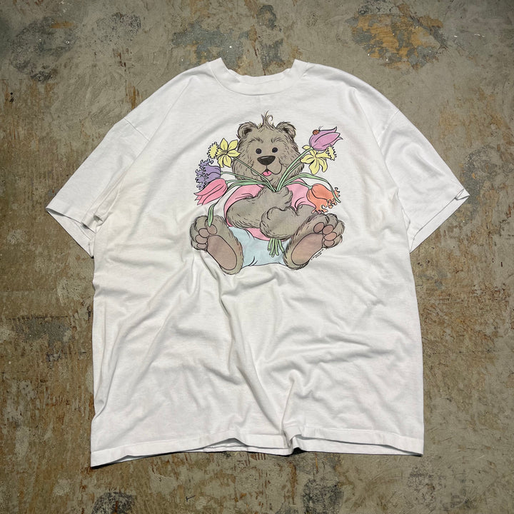 #4801 80's 古着 Hanes ヘインズ/アニマルプリント/ヴィンテージ シングルステッチ Tシャツ/サイズXXL