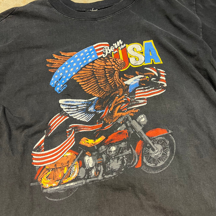 古着 鷲/イーグル/ヴィンテージ シングルステッチ プリントTシャツ/サイズL