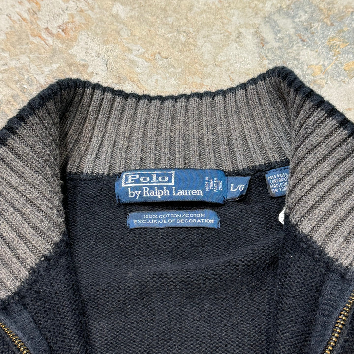 旧衣POLO by Ralph Lauren/ POLO拉尔夫劳伦/半拉链针织毛衣/尺寸L