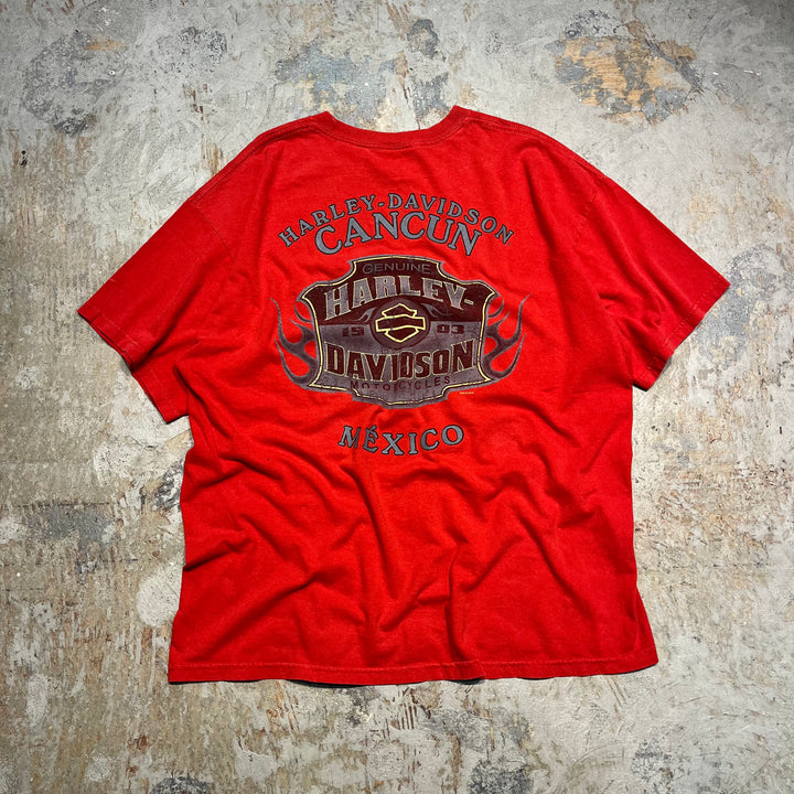 古着 Harley-Davidson/ハーレー ダビッドソン メキシコ・カンクン プリントTシャツ サイズXL相当