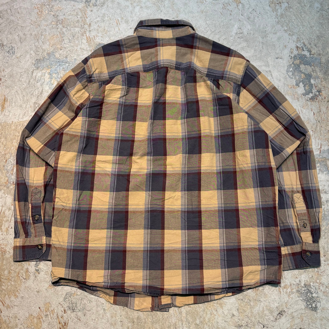 중고 의류 Carhartt/Carhartt/Button-Down 긴 슬리브 셔츠/점검 패턴/크기 l