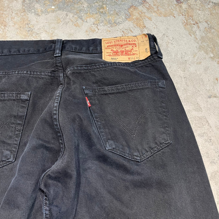 #4770 Used clothing LEVI'S/Levi's/501/Black denim pants/Black denim pants/Made in Türkiye/Size 34 x 34