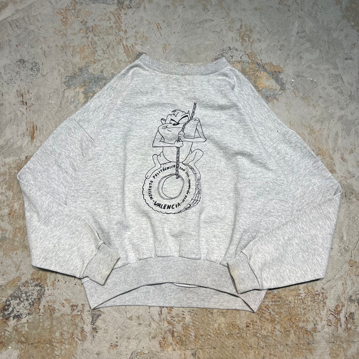 #3991 古着 Unknow/Crew neck sweat/クルーネックスウェット/LOONEY TUNES/ダズマニアン・デビル/サイズXL