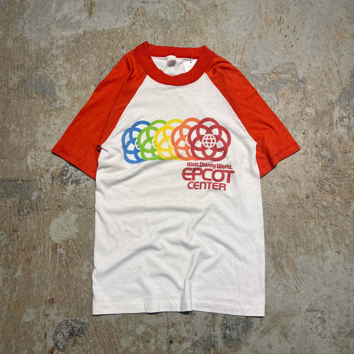#4800 古着 ディズニー•ワールドリゾート•エプコット/ヴィンテージ シングルステッチ•ラグラン半袖Tシャツ/サイズM相当