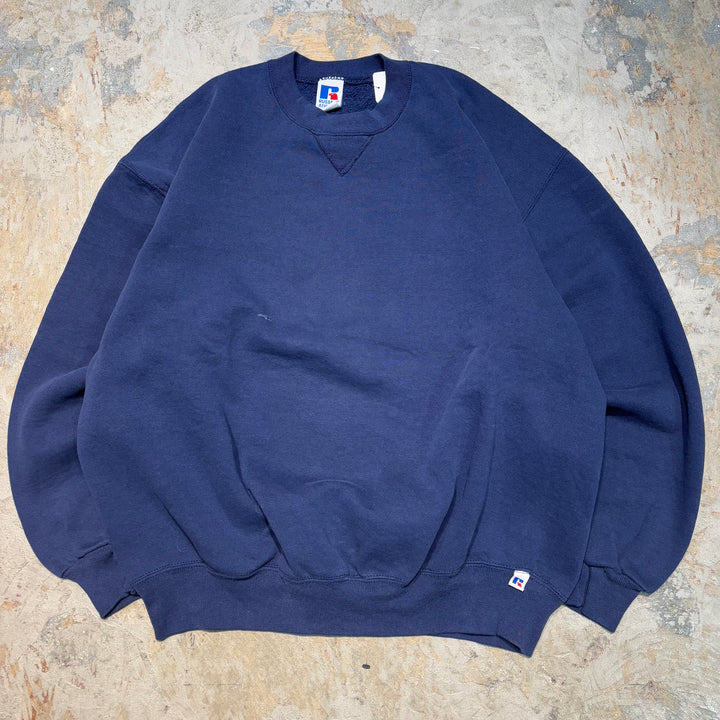 미국 80 년대에서 만든 중고 의류 ~ Russellathletic/ Russell Athletic/ Blank Crew Neck Sweatshirt/ Plain/ Size XL