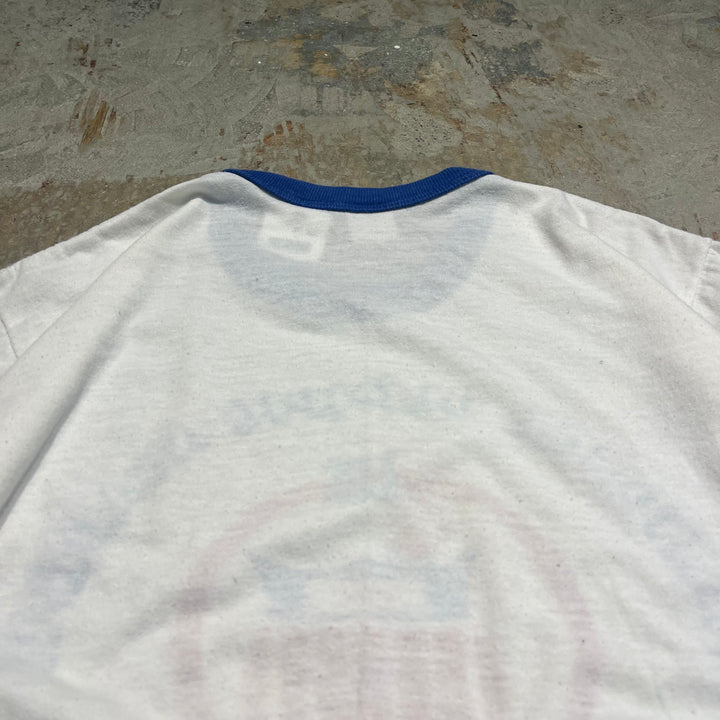 #4785 미국에서 만든 중고 의류 79의 종이 태그 올림픽 아카데미/빈티지 링거 티셔츠/사이즈 M