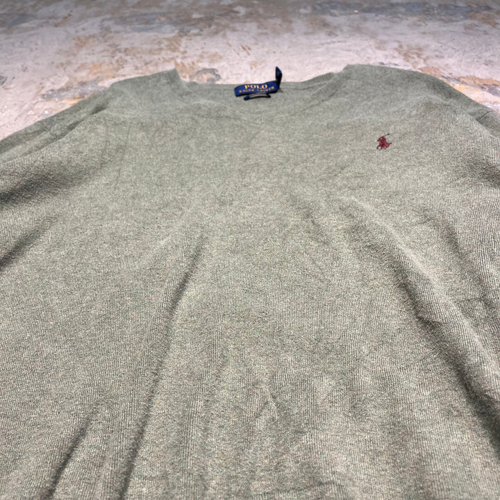 #3696古着/ラルフローレン/POLObyRalphLauren/コットンニット/Cottonknit/Vネック/サイズXL
