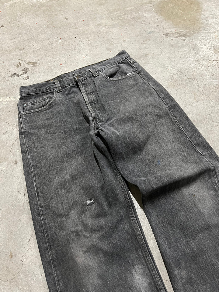 #MA12 Used clothing 90's Levi's/Black Denim Pants/Black Denim Pants/501/MADE IN U.S.A/Actual size 32 x 27