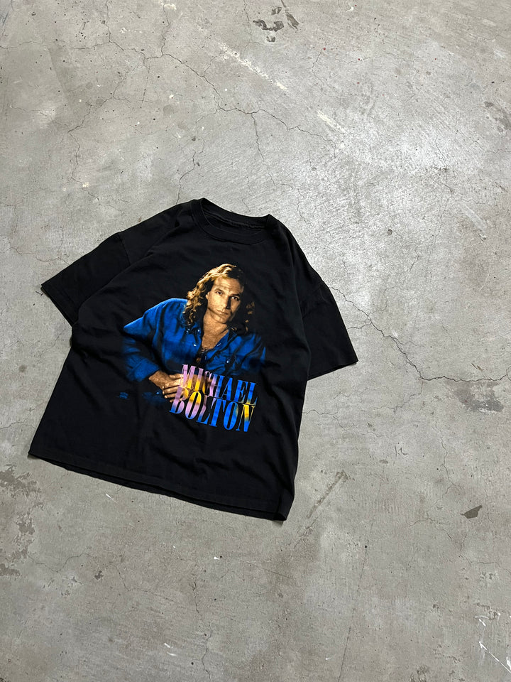 #MA59 古着 94'sマイケル・ボルトン/ワールドツアー/ヴィンテージ シングルステッチ プリント Tシャツ/サイズXL相当
