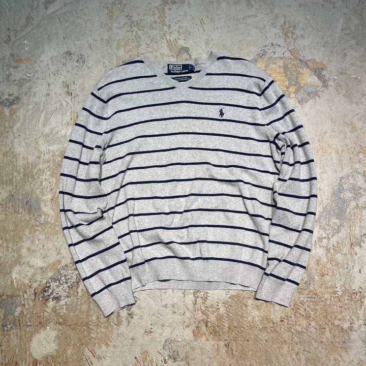 #3686古着/ラルフローレン/POLObyRalphLauren/コットンニット/Cottonknit/Vネック/サイズM