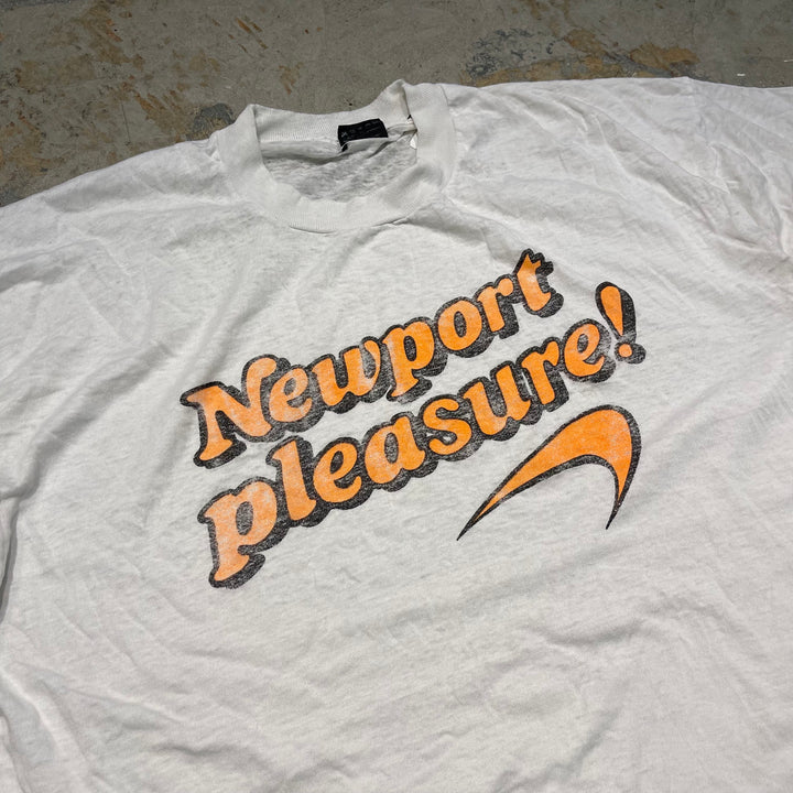 古着 90's USA製 スクリーンスターズ / newport pleasure! / たばこ / ヴィンテージ シングルステッチ Tシャツ/サイズM