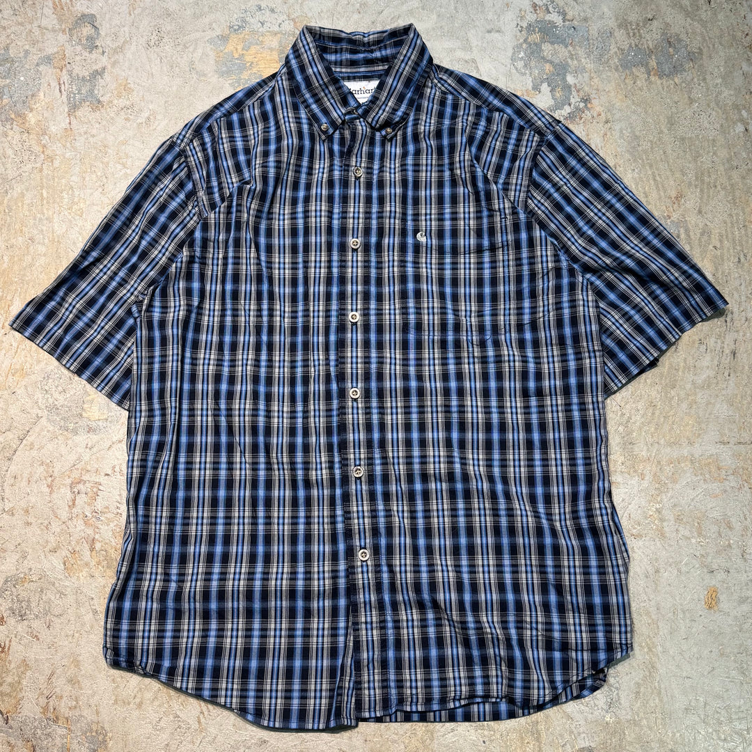 Used clothing carhartt/Carhartt/Button-down short sleeve shirt/Checked pattern/Size L