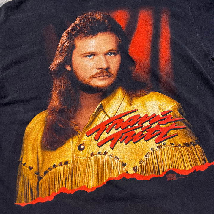 古着 USA製 93's ヘインズ/ トラヴィス・トリット / ヴィンテージ シングルステッチ プリントTシャツ/サイズL