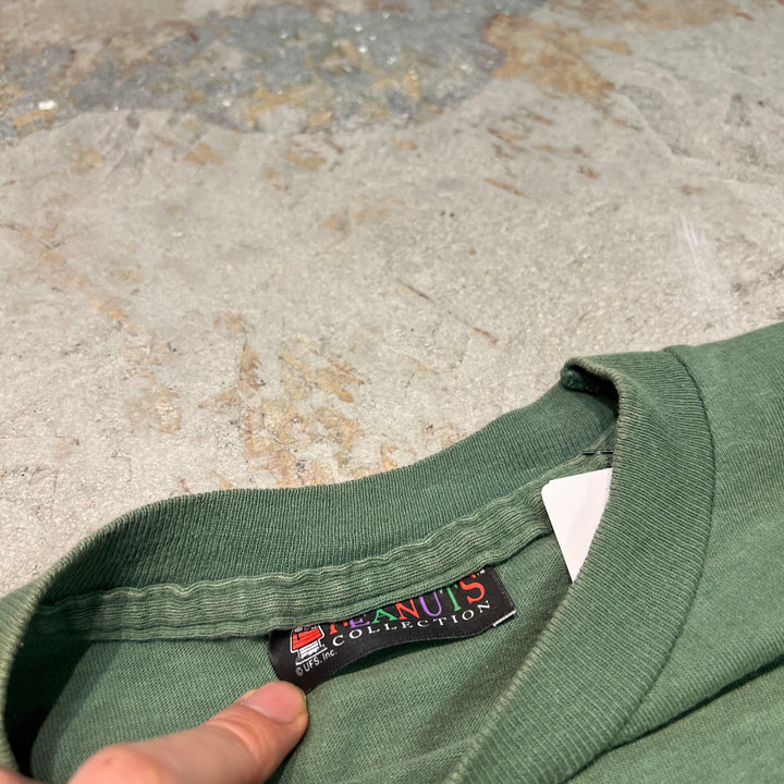 古着 スヌーピー/ハッピーキャンパー/ヴィンテージ シングルステッチプリントTシャツ/サイズL