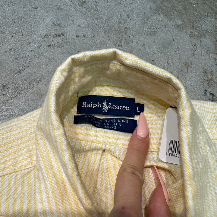 古着 RalphLauren/ラルフローレン/ 長袖シャツ/ストライプ柄/サイズL