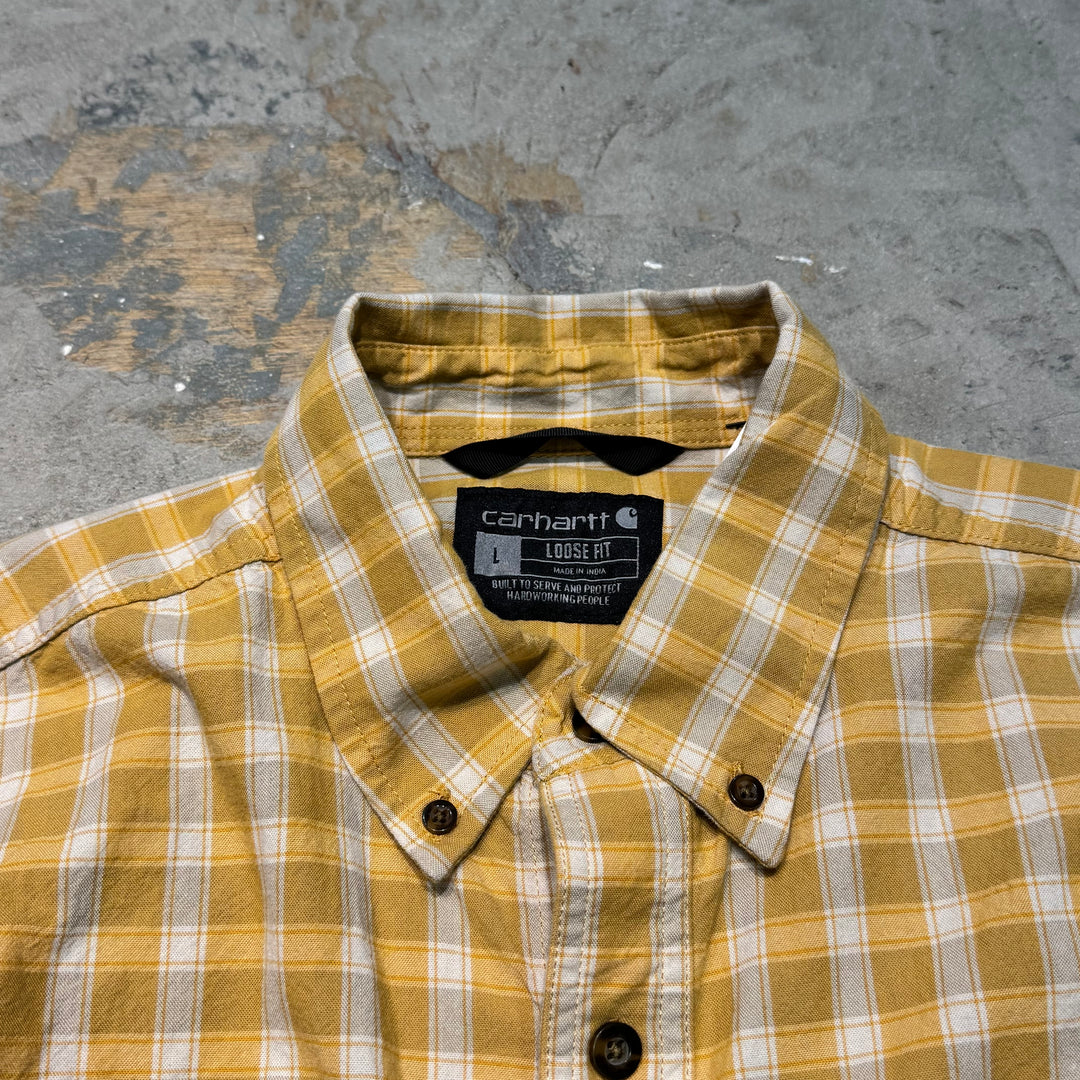 Used clothing carhartt/Carhartt/Button-down short sleeve shirt/Checked pattern/Size L