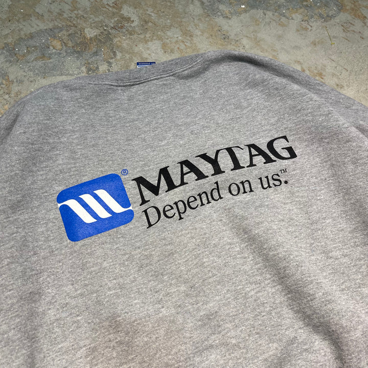 #3793 古着 Russell/ラッセル/Crew Neck Sweat Shirts/クルースウェット/MAYTAG Depend on us./背面ロゴ/サイズ4XL