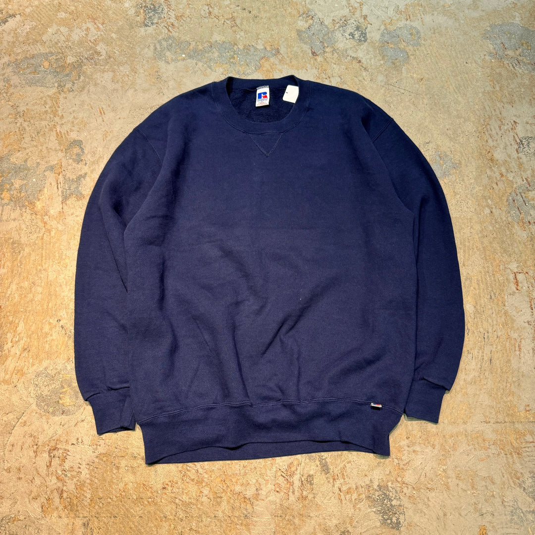 旧衣服80's~ USA制RUSSELLATHLETIC/ RUSSELLATHLETIC/空白克罗尼丝/素色/尺寸L (T)