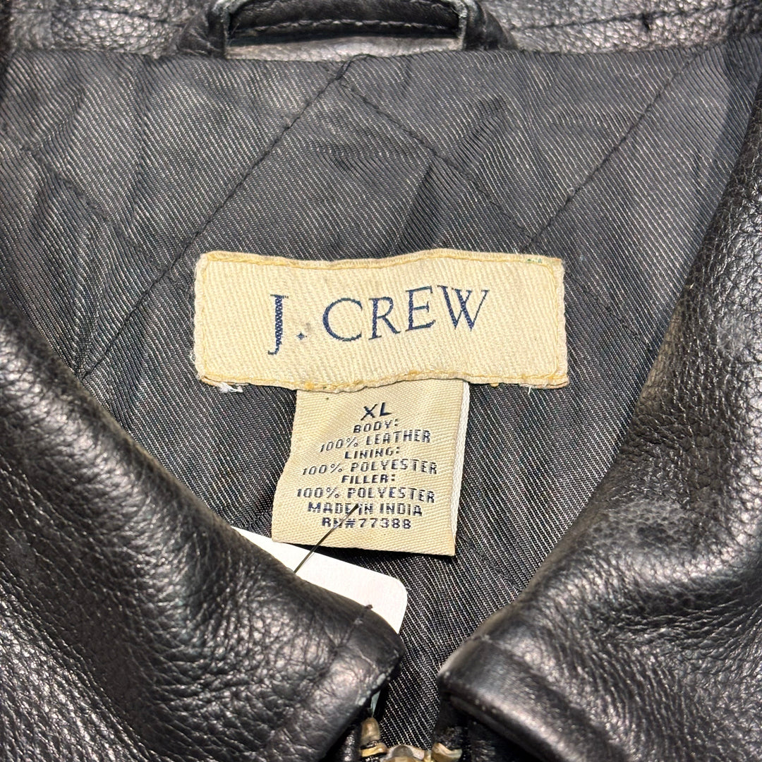 Used clothing J.CREW/ J.CREW/ Genuine leather zip-up leather jacket/ Cowhide/ Size XL